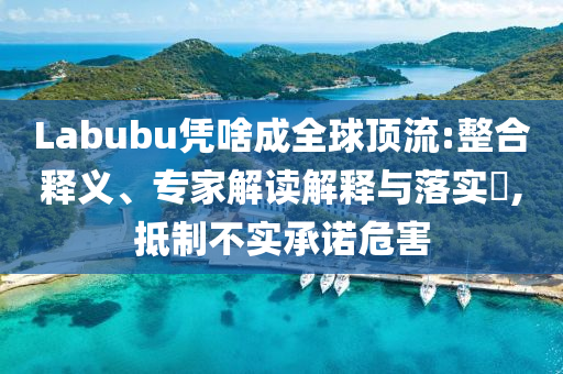 Labubu憑啥成全球頂流:整合釋義、專家解讀解釋與落實?,抵制不實承諾危害