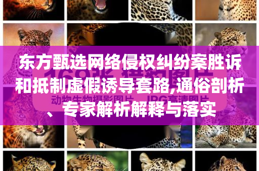 東方甄選網(wǎng)絡(luò)侵權(quán)糾紛案勝訴和抵制虛假誘導(dǎo)套路,通俗剖析、專家解析解釋與落實