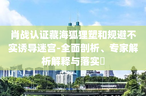 肖戰(zhàn)認(rèn)證藏海狐貍塑和規(guī)避不實(shí)誘導(dǎo)迷宮-全面剖析、專家解析解釋與落實(shí)?