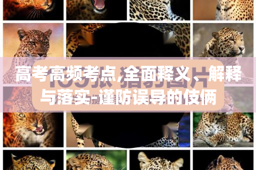 高考高頻考點,全面釋義、解釋與落實-謹(jǐn)防誤導(dǎo)的伎倆