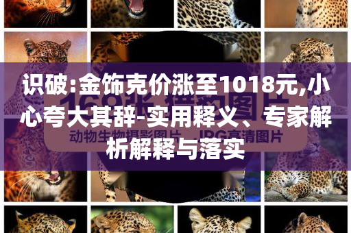 識(shí)破:金飾克價(jià)漲至1018元,小心夸大其辭-實(shí)用釋義、專家解析解釋與落實(shí)