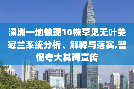 深圳一地驚現(xiàn)10株罕見無葉美冠蘭系統(tǒng)分析、解釋與落實,警惕夸大其詞宣傳