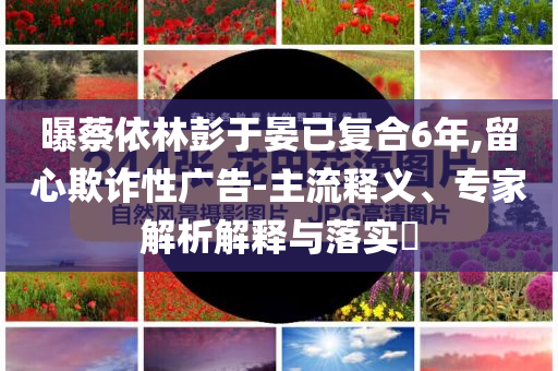 曝蔡依林彭于晏已復(fù)合6年,留心欺詐性廣告-主流釋義、專家解析解釋與落實?
