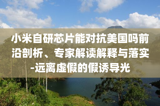 小米自研芯片能對(duì)抗美國(guó)嗎前沿剖析、專家解讀解釋與落實(shí)-遠(yuǎn)離虛假的假誘導(dǎo)光