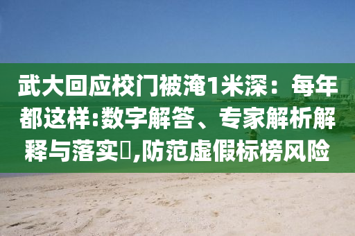 武大回應(yīng)校門被淹1米深：每年都這樣:數(shù)字解答、專家解析解釋與落實?,防范虛假標榜風險
