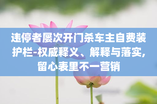 違停者屢次開門殺車主自費裝護欄-權威釋義、解釋與落實,留心表里不一營銷
