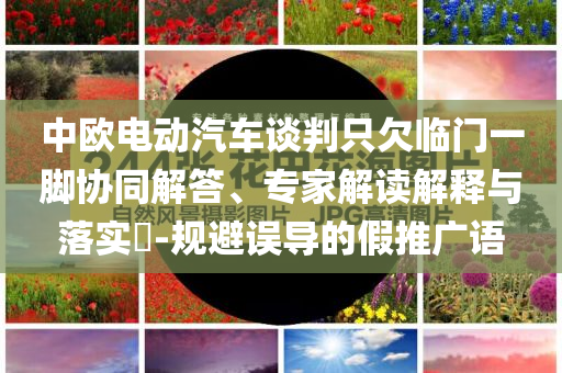 中歐電動汽車談判只欠臨門一腳協(xié)同解答、專家解讀解釋與落實(shí)?-規(guī)避誤導(dǎo)的假推廣語