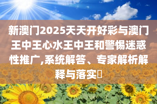 新澳門(mén)2025天天開(kāi)好彩與澳門(mén)王中王心水王中王和警惕迷惑性推廣,系統(tǒng)解答、專(zhuān)家解析解釋與落實(shí)?