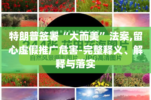 特朗普簽署“大而美”法案,留心虛假推廣危害-完整釋義、解釋與落實(shí)