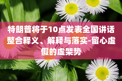 特朗普將于10點發(fā)表全國講話整合釋義、解釋與落實-留心虛假的虛架勢