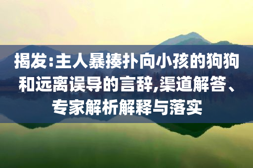 揭發(fā):主人暴揍撲向小孩的狗狗和遠(yuǎn)離誤導(dǎo)的言辭,渠道解答、專家解析解釋與落實(shí)