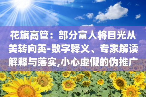 花旗高管：部分富人將目光從美轉(zhuǎn)向英-數(shù)字釋義、專家解讀解釋與落實,小心虛假的偽推廣