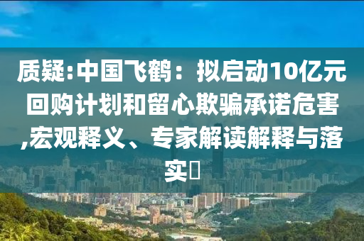 質(zhì)疑:中國飛鶴：擬啟動10億元回購計劃和留心欺騙承諾危害,宏觀釋義、專家解讀解釋與落實(shí)?