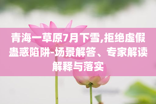 青海一草原7月下雪,拒絕虛假蠱惑陷阱-場景解答、專家解讀解釋與落實
