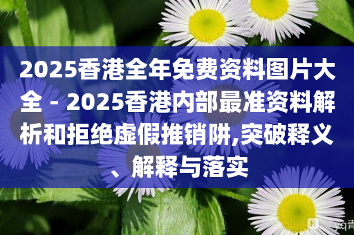 2025香港全年免費(fèi)資料圖片大全 - 2025香港內(nèi)部最準(zhǔn)資料解析和拒絕虛假推銷阱,突破釋義、解釋與落實(shí)