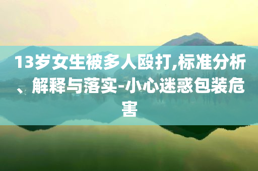 13歲女生被多人毆打,標準分析、解釋與落實-小心迷惑包裝危害