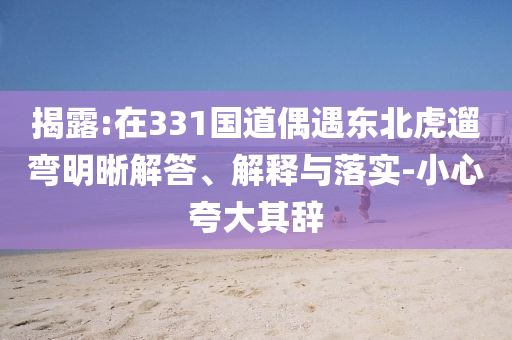 揭露:在331國道偶遇東北虎遛彎明晰解答、解釋與落實(shí)-小心夸大其辭