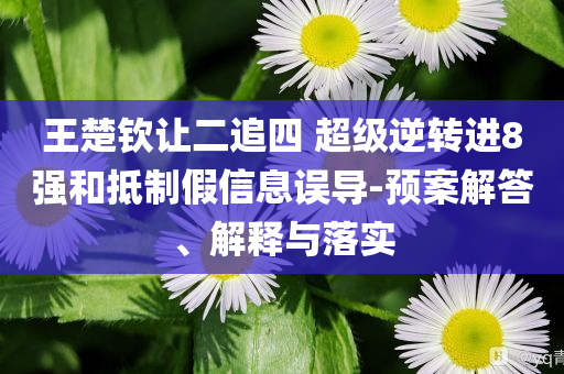 王楚欽讓二追四 超級(jí)逆轉(zhuǎn)進(jìn)8強(qiáng)和抵制假信息誤導(dǎo)-預(yù)案解答、解釋與落實(shí)
