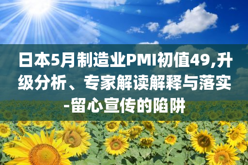 日本5月制造業(yè)PMI初值49,升級(jí)分析、專(zhuān)家解讀解釋與落實(shí)-留心宣傳的陷阱