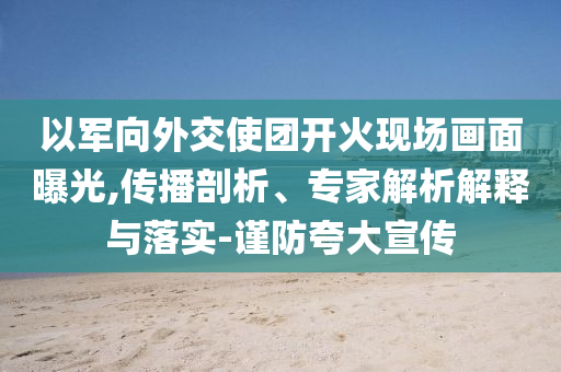 以軍向外交使團開火現(xiàn)場畫面曝光,傳播剖析、專家解析解釋與落實-謹防夸大宣傳