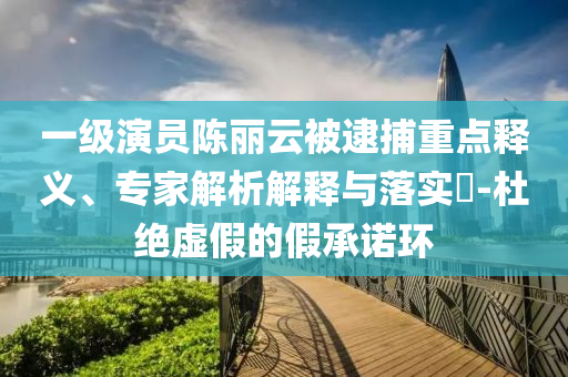 一級演員陳麗云被逮捕重點釋義、專家解析解釋與落實?-杜絕虛假的假承諾環(huán)