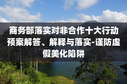 商務部落實對非合作十大行動預案解答、解釋與落實-謹防虛假美化陷阱