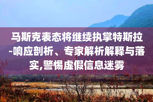 馬斯克表態(tài)將繼續(xù)執(zhí)掌特斯拉-響應(yīng)剖析、專家解析解釋與落實(shí),警惕虛假信息迷霧