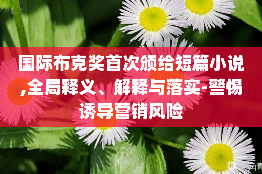 國(guó)際布克獎(jiǎng)首次頒給短篇小說(shuō),全局釋義、解釋與落實(shí)-警惕誘導(dǎo)營(yíng)銷風(fēng)險(xiǎn)