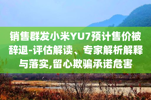 銷(xiāo)售群發(fā)小米YU7預(yù)計(jì)售價(jià)被辭退-評(píng)估解讀、專(zhuān)家解析解釋與落實(shí),留心欺騙承諾危害