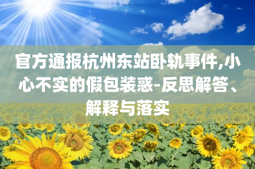 官方通報(bào)杭州東站臥軌事件,小心不實(shí)的假包裝惑-反思解答、解釋與落實(shí)