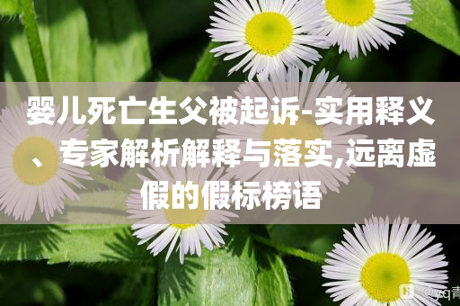 嬰兒死亡生父被起訴-實(shí)用釋義、專家解析解釋與落實(shí),遠(yuǎn)離虛假的假標(biāo)榜語(yǔ)