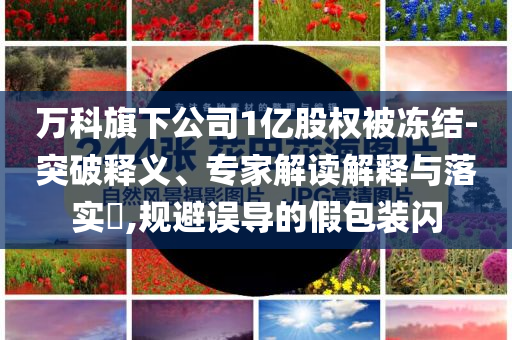 萬科旗下公司1億股權(quán)被凍結(jié)-突破釋義、專家解讀解釋與落實(shí)?,規(guī)避誤導(dǎo)的假包裝閃