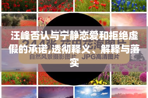 汪峰否認(rèn)與寧?kù)o戀愛和拒絕虛假的承諾,透徹釋義、解釋與落實(shí)