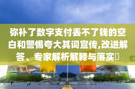 彌補了數(shù)字支付丟不了錢的空白和警惕夸大其詞宣傳,改進解答、專家解析解釋與落實?