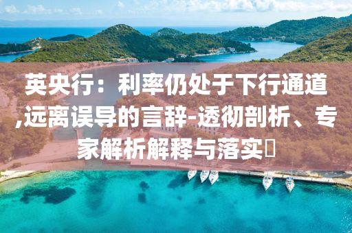 英央行：利率仍處于下行通道,遠(yuǎn)離誤導(dǎo)的言辭-透徹剖析、專家解析解釋與落實(shí)?