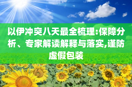 以伊沖突八天最全梳理:保障分析、專家解讀解釋與落實,謹防虛假包裝